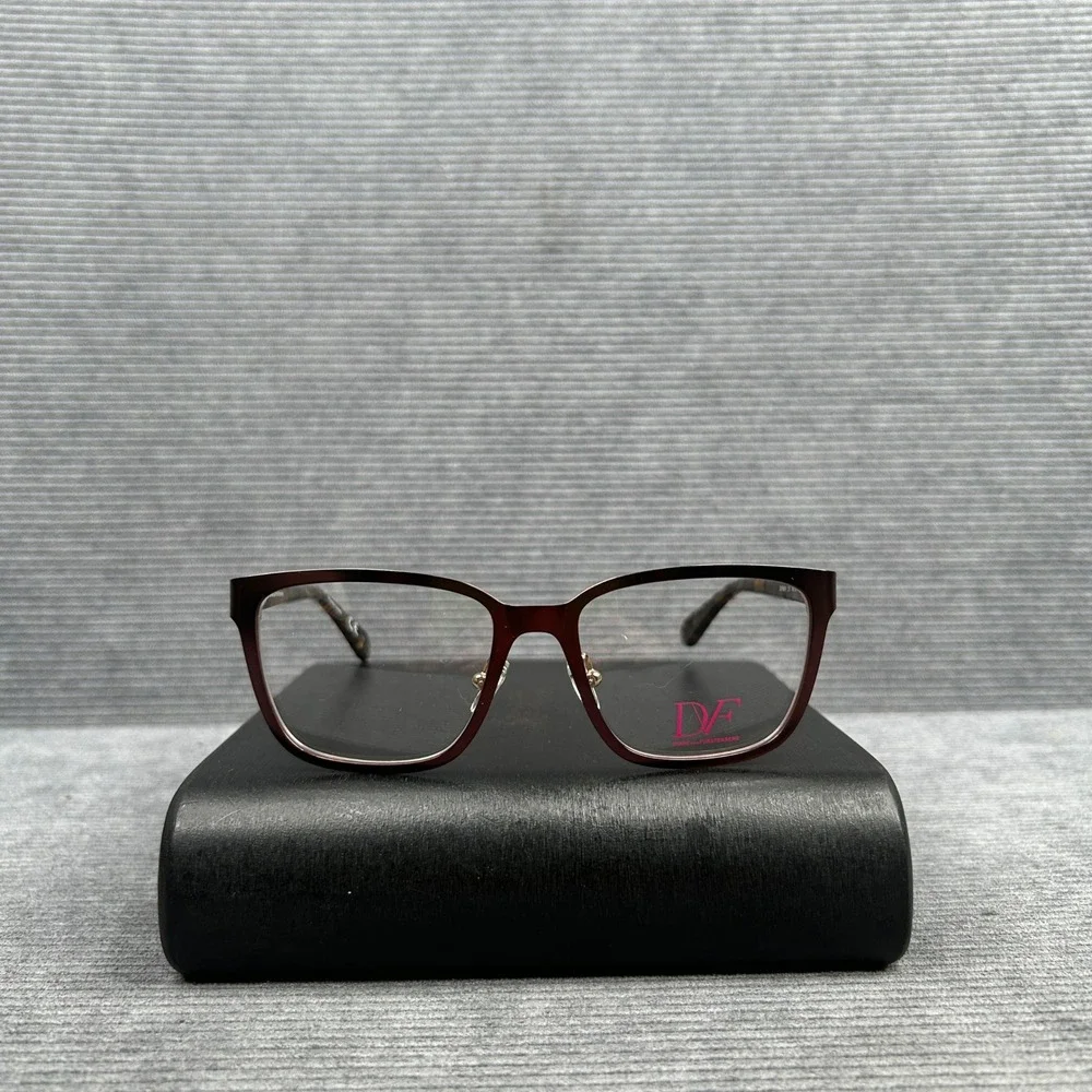 Diane von Furstenberg DVF8051 210 Burgundy Tortoise Y2k Eyeglasses 49-16-135